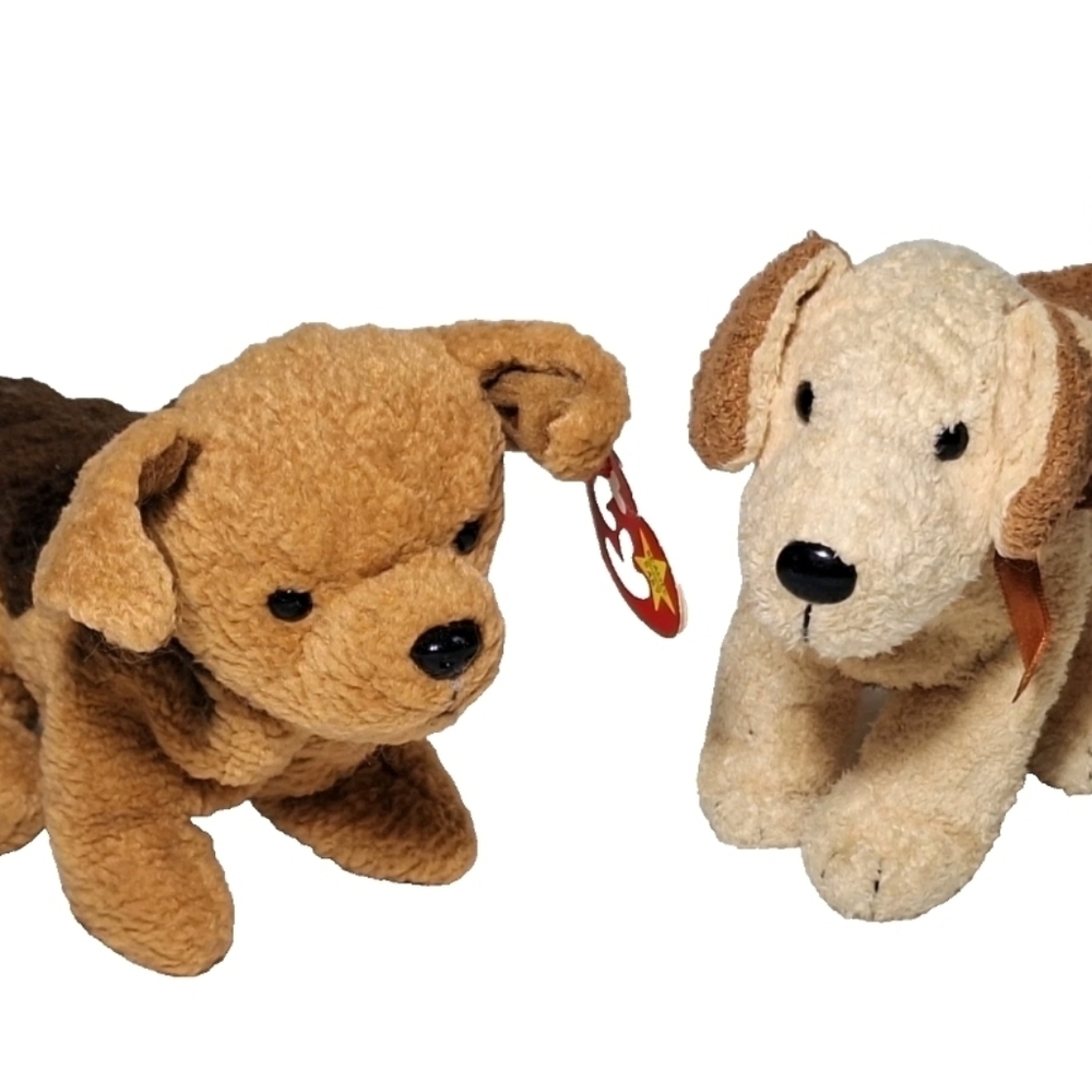 TUFFY Brown Terrier, RUFUS Welsh Terrier pups Retired Ty Beanie Baby Lot of 2 - Picture 3 of 6